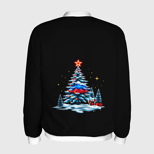 Мужской бомбер Новогодняя сказка / 3D-Белый – фото 2