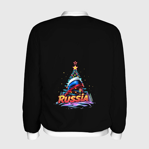 Мужской бомбер Ёлка и компания / 3D-Белый – фото 2