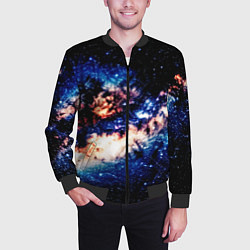 Бомбер мужской Бесконечный космос и туманность, цвет: 3D-черный — фото 2