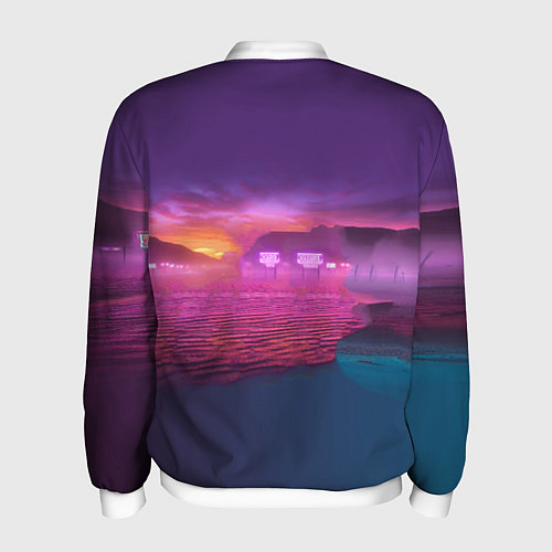 Мужской бомбер Venom near his motorcycle - ai art fantasy / 3D-Белый – фото 2