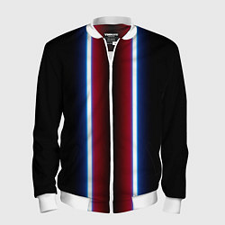 Мужской бомбер Color white blue red neon