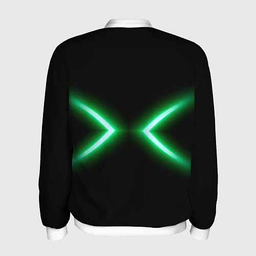 Мужской бомбер Neon green lines / 3D-Белый – фото 2