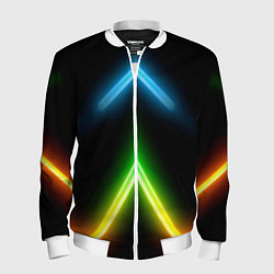 Мужской бомбер Neon multicolored lines