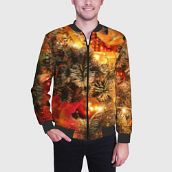 Бомбер мужской Атмосфера Рождества, цвет: 3D-черный — фото 2
