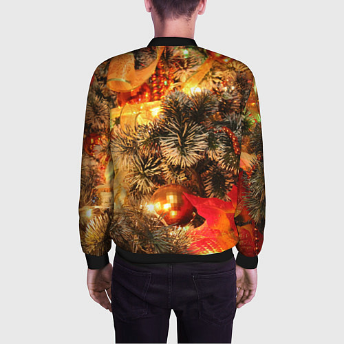 Мужской бомбер Атмосфера Рождества / 3D-Черный – фото 4