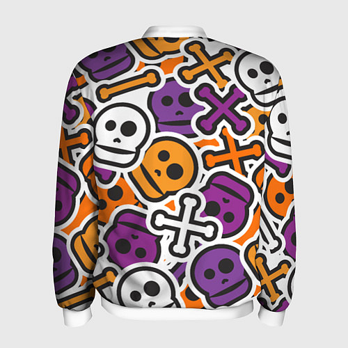 Мужской бомбер Funny skulls / 3D-Белый – фото 2