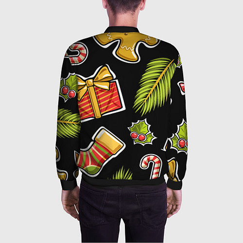 Мужской бомбер Рождественский вайб / 3D-Черный – фото 4