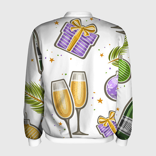 Мужской бомбер Новогодний вайб / 3D-Белый – фото 2