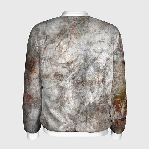 Мужской бомбер Абстракция - gray limestone / 3D-Белый – фото 2