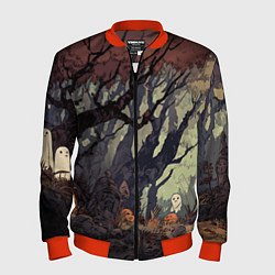 Бомбер мужской Призрачный лес, цвет: 3D-красный