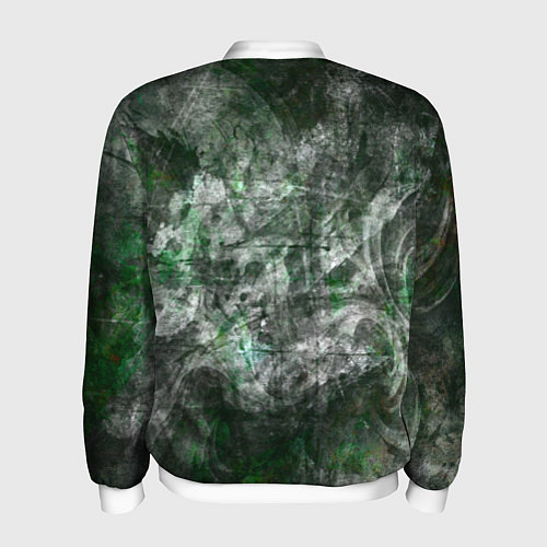 Мужской бомбер Абстракция - acid boom / 3D-Белый – фото 2