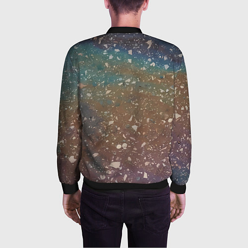 Мужской бомбер Мокрый маслянный асфальт / 3D-Черный – фото 4