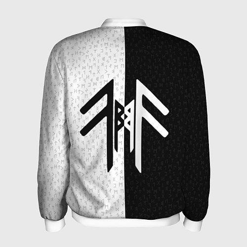 Мужской бомбер Вегвизир и став бессмертия в рунах / 3D-Белый – фото 2