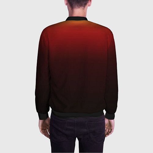 Мужской бомбер Узор с конем огнем / 3D-Черный – фото 4