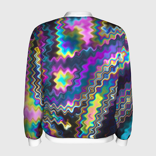 Мужской бомбер Абстракция переливы / 3D-Белый – фото 2