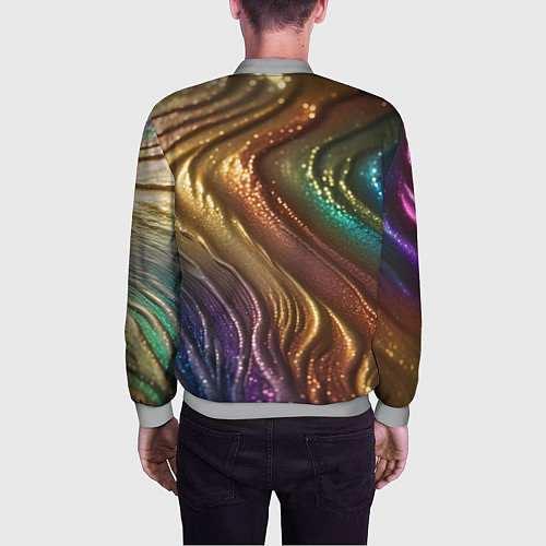 Мужской бомбер Сморщенные складочки жидкости / 3D-Меланж – фото 4