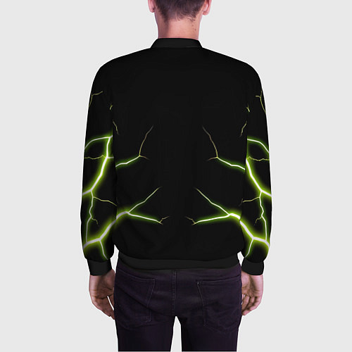 Мужской бомбер Color green black / 3D-Черный – фото 4