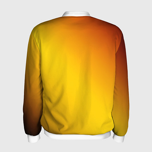 Мужской бомбер Color yellow red gradient / 3D-Белый – фото 2