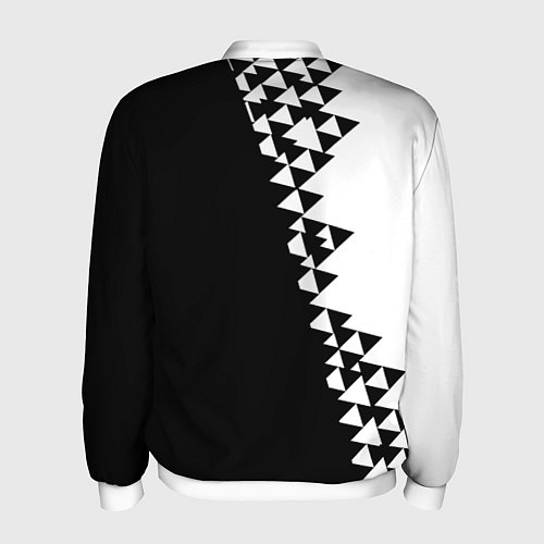Мужской бомбер Juventus черно белая геометрия текстура / 3D-Белый – фото 2