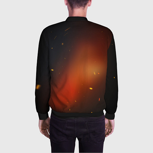 Мужской бомбер Смена зелёной змеи на красную огненную лошадь / 3D-Черный – фото 4