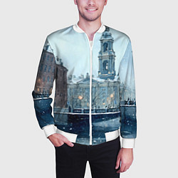 Бомбер мужской Зимний Питер, цвет: 3D-белый — фото 2