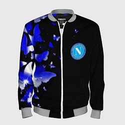 Мужской бомбер Наполи бабочки текстура