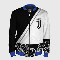 Мужской бомбер Ювентус геометрия полосы текстура