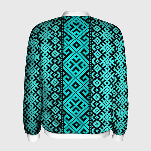 Мужской бомбер Орнамент славянский / 3D-Белый – фото 2