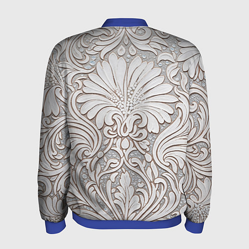 Мужской бомбер Вензельные цветы / 3D-Синий – фото 2
