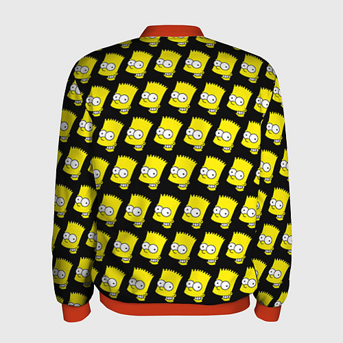 Мужской бомбер Барт Симпсон: узор / 3D-Красный – фото 2