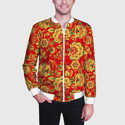 Бомбер мужской Хохлома, цвет: 3D-белый — фото 2