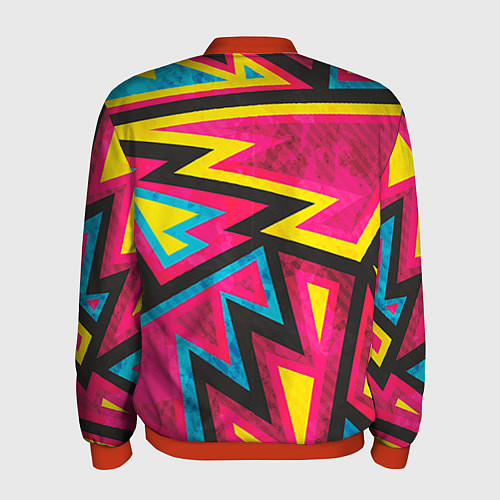 Мужской бомбер Геометрия / 3D-Красный – фото 2