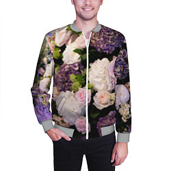 Бомбер мужской Весенние цветы, цвет: 3D-меланж — фото 2