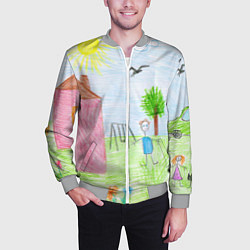 Бомбер мужской Детские рисунки, цвет: 3D-меланж — фото 2