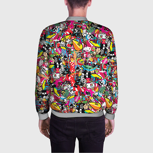 Мужской бомбер Стикербомбинг / 3D-Меланж – фото 4