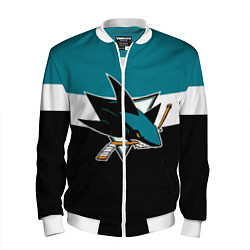 Бомбер мужской San Jose Sharks, цвет: 3D-белый