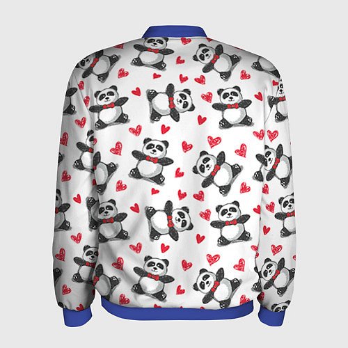 Мужской бомбер Любимые панды / 3D-Синий – фото 2