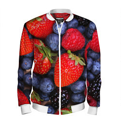 Бомбер мужской Berries, цвет: 3D-белый