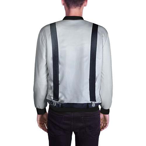 Мужской бомбер Рубашка с подтяжками / 3D-Черный – фото 4