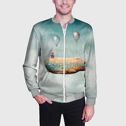 Бомбер мужской Летящий кит, цвет: 3D-меланж — фото 2