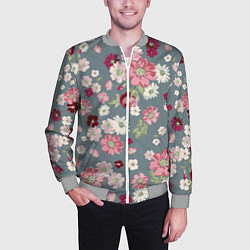 Бомбер мужской Цветочки, цвет: 3D-меланж — фото 2