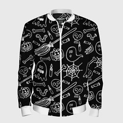 Бомбер мужской Призрачный арт, цвет: 3D-белый
