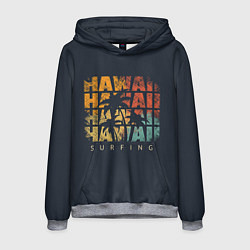 Толстовка-худи мужская Hawaii Surfing, цвет: 3D-меланж
