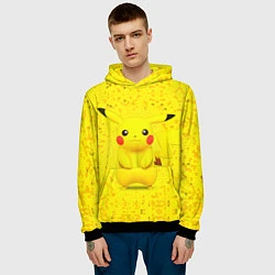Толстовка-худи мужская Pikachu, цвет: 3D-черный — фото 2