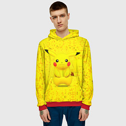 Толстовка-худи мужская Pikachu, цвет: 3D-красный — фото 2