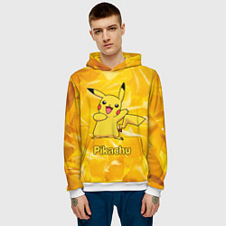 Толстовка-худи мужская Pikachu, цвет: 3D-белый — фото 2