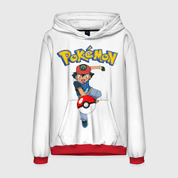 Толстовка-худи мужская Pokemon: Ash Ketchum, цвет: 3D-красный