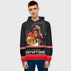 Толстовка-худи мужская Ottawa Senators, цвет: 3D-красный — фото 2