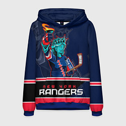 Толстовка-худи мужская New York Rangers, цвет: 3D-синий