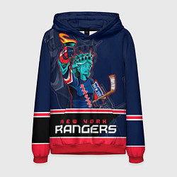 Толстовка-худи мужская New York Rangers, цвет: 3D-красный